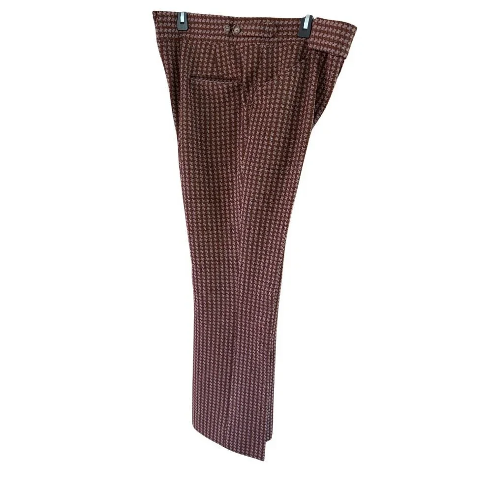 Swagger 60s Mens Houndstooth Skinny Ankle Pants Size 34/31 Brown Hipster